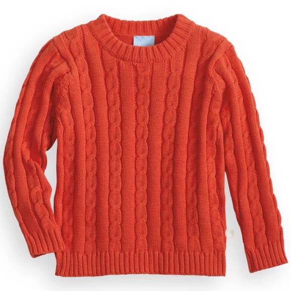 Bella Bliss Cotton Cable Knit Sweater size 12 in Orange NWT
